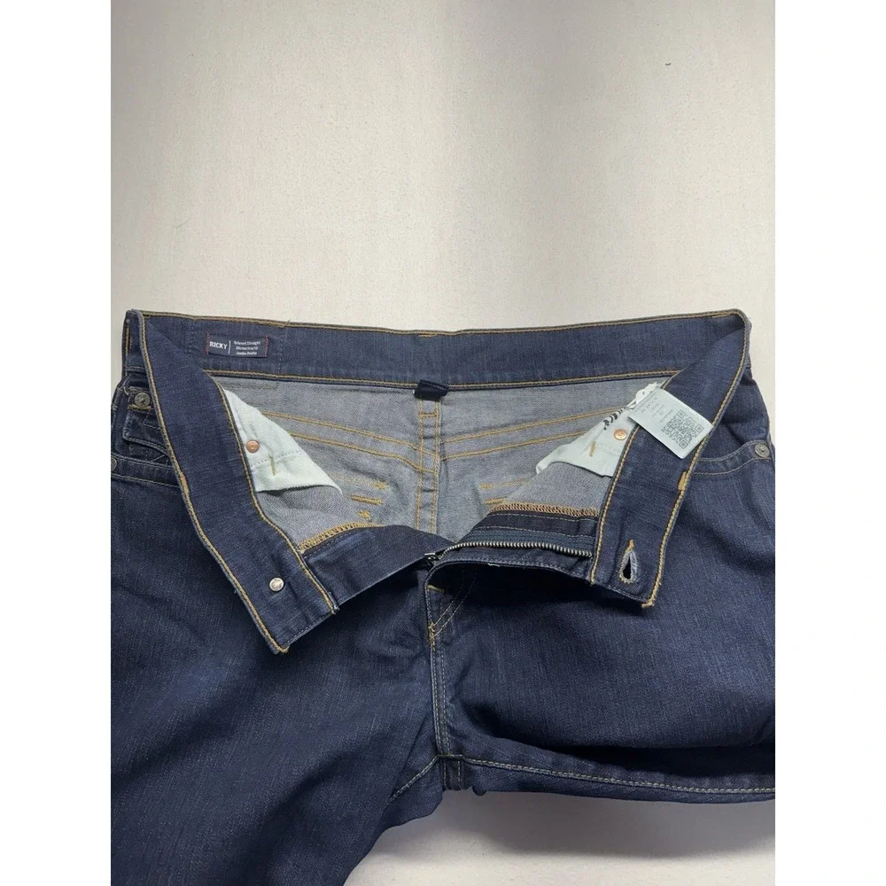 True Religion Ricky Relaxed Straight Jeans Mens 38*34 dark wash flap pockets